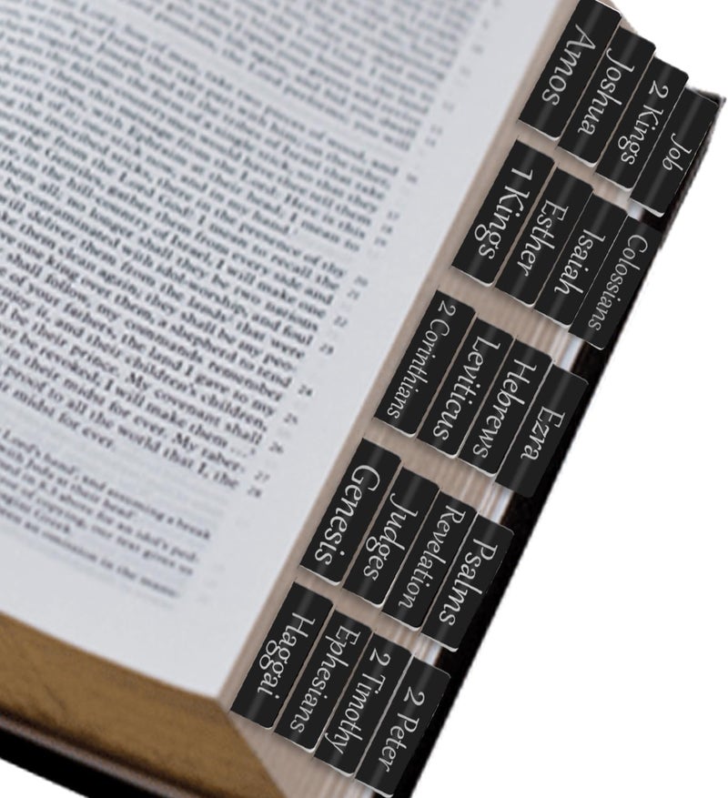 starboling Bible Tabs,Black Reposition Laminated Bible Tabs,Bible tabs for Men,Remove & Replace Bible Index Tabs,Easy to Read and Apply Bible Tabs for Women and Man（3Sets） - Image 1